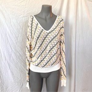 Calvin Klein Jeans Striped Sweater, Soft Loose Fitting Sweater, Size Small